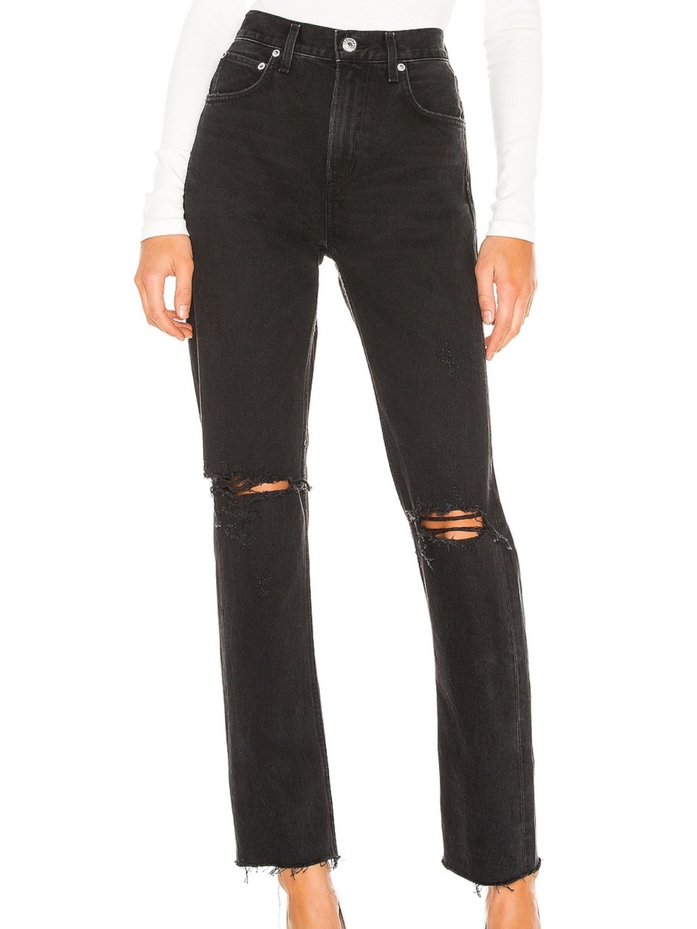 Agolde Cherie high rise straight jeans black- 25